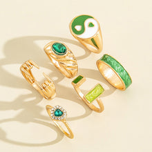 Load image into Gallery viewer, 6 Pcs/Set Retro Finger Ring Set Boho Frog Snake Gold Carved Knuckle Rings for Women Jewelry Gifts
