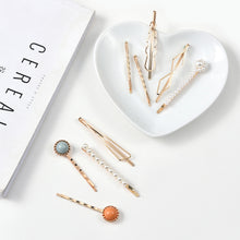 Load image into Gallery viewer, 20 PCS Macaron Pearl Acrylic Resin Metal Hair Clips Set 2022

