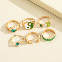 Load image into Gallery viewer, 6 Pcs/Set Retro Finger Ring Set Boho Frog Snake Gold Carved Knuckle Rings for Women Jewelry Gifts
