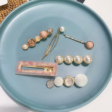 Load image into Gallery viewer, 20 PCS Macaron Pearl Acrylic Resin Metal Hair Clips Set 2022
