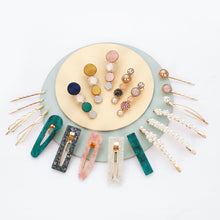 Load image into Gallery viewer, 20 PCS Macaron Pearl Acrylic Resin Metal Hair Clips Set 2022
