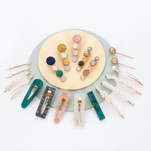 Load image into Gallery viewer, 20 PCS Macaron Pearl Acrylic Resin Metal Hair Clips Set 2022
