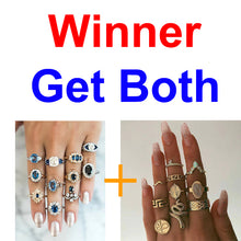 Load image into Gallery viewer, 2 Sets Crystal/Snake Rings Set Fashion Luxury Rings For Women Girls Engagement Wedding Rings 2022
