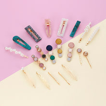 Load image into Gallery viewer, 20 PCS Macaron Pearl Acrylic Resin Metal Hair Clips Set 2022

