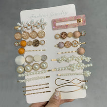 Load image into Gallery viewer, 20 PCS Macaron Pearl Acrylic Resin Metal Hair Clips Set 2022
