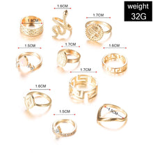 Load image into Gallery viewer, 2 Sets Crystal/Snake Rings Set Fashion Luxury Rings For Women Girls Engagement Wedding Rings 2022
