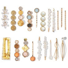 Load image into Gallery viewer, 20 PCS Macaron Pearl Acrylic Resin Metal Hair Clips Set 2022
