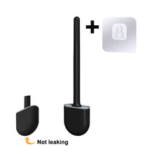 Load image into Gallery viewer, Mini Toilet Brush With Holder Set Long Handled Black Silicone Toilet Cleaner Brush Wall Mounted Wc Toilet Bathroom Accessories
