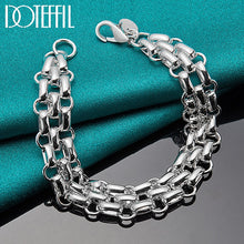Load image into Gallery viewer, 925 Sterling Silver Lnterlocking Circle Bracelet Chain For Women Fashion Charm Wedding Engagement Party Jewelry
