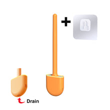 Load image into Gallery viewer, Mini Toilet Brush With Holder Set Long Handled Black Silicone Toilet Cleaner Brush Wall Mounted Wc Toilet Bathroom Accessories
