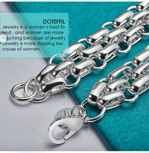 Load image into Gallery viewer, 925 Sterling Silver Lnterlocking Circle Bracelet Chain For Women Fashion Charm Wedding Engagement Party Jewelry
