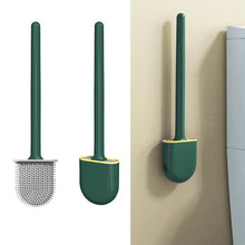 Load image into Gallery viewer, Mini Toilet Brush With Holder Set Long Handled Black Silicone Toilet Cleaner Brush Wall Mounted Wc Toilet Bathroom Accessories

