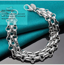 Load image into Gallery viewer, 925 Sterling Silver Lnterlocking Circle Bracelet Chain For Women Fashion Charm Wedding Engagement Party Jewelry
