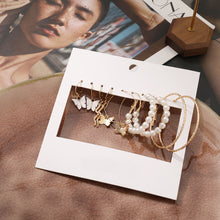 Load image into Gallery viewer, Gold Butterfly Hoop Earrings Set Vintage Jewelry Fashion Pearl Earrings for Women Girls Brincos 2022 Trendy Jewelry 2022
