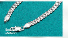 Load image into Gallery viewer, 925 Sterling Silver Bracelet 6mm 18/19/20cm Flat Side Chain Lobster Clasp For Woman Man Wedding Engagement Jewelry
