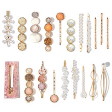 Load image into Gallery viewer, 20 PCS Macaron Pearl Acrylic Resin Metal Hair Clips Set 2022
