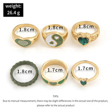 Load image into Gallery viewer, 6 Pcs/Set Retro Finger Ring Set Boho Frog Snake Gold Carved Knuckle Rings for Women Jewelry Gifts
