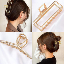 Load image into Gallery viewer, 3 PCS Mental Large Hair Claw Clips for Thick Heavy Hair, Big Non-Slip Hair Catch Barrette Jaw Clamp 2022
