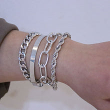 Load image into Gallery viewer, Boho Thick Gold Color Charm Bracelets Bangles New Fashion Jewelry 4pcs Punk Curb Cuban Chain Bracelets Set for Women Gifts 2022
