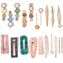 Load image into Gallery viewer, 20 PCS Macaron Pearl Acrylic Resin Metal Hair Clips Set 2022
