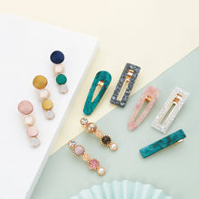 Load image into Gallery viewer, 20 PCS Macaron Pearl Acrylic Resin Metal Hair Clips Set 2022
