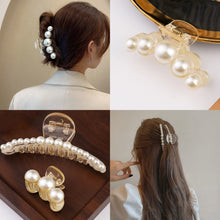 Load image into Gallery viewer, 4 PCS Large Pearl Hair Claw Clips for Women Girls, Hair Barrette Clamps for Thick Thin Hair 2022
