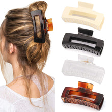 Load image into Gallery viewer, 4 PCS Large Hair Claw Clips, Hair Clips for Thick Hair Acrylic Banana Claw Clips Non-slip Hair Clip Rectangular Jaw Clips Big Hair Clips Gifts for Women 2022
