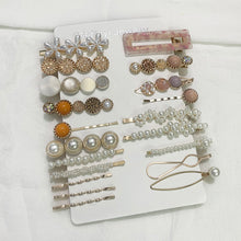 Load image into Gallery viewer, 20 PCS Macaron Pearl Acrylic Resin Metal Hair Clips Set 2022
