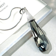 Load image into Gallery viewer, Women Long Necklace Collier Femme Fashion Waterdrop Crystal Necklaces &amp; Pendants for Female Silver Color Choker Jewelry 2022

