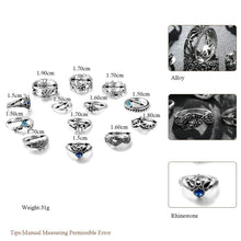 Load image into Gallery viewer, 13Pcs/set New Arrival Vintage Silver Plated Arcylic Crystal Ring Set Charm Exquisite Elegant Finger Ring Sets Women Accessories 2022
