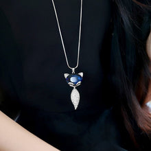 Load image into Gallery viewer, Blue Fox Crystal Long Chain Necklaces &amp; Pendants for Women Fashion Jewelry 2022
