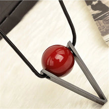 Load image into Gallery viewer, Red Ball Long Chain Necklaces Pendants for Women Fashion Black Chain Sweater Jewelry Necklace 2022
