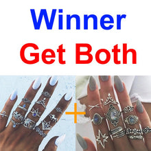 Load image into Gallery viewer, 2 Sets Ring Sets Punk Knuckle Rings Sets for Women Star Vintage Flower Midi Finger Rings Jewelry Boho Silver Party Bague Femme 2022
