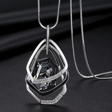 Load image into Gallery viewer, Long Necklace for Women Fashion Silver Color Crystal Maxi Necklaces &amp; Pendants Polygon Statement Collier Jewelry Accessories 2022
