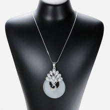 Load image into Gallery viewer, Women Silver Chain Long Necklace Collier Femme Fashion Opal Peacock Choker Necklaces &amp; Pendants Sweater Jewelry 2022
