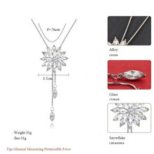 Load image into Gallery viewer, Crystal Long Necklaces for Women Fashion Snowflake Choker Necklaces &amp; Pendants Long Chain Jewelry 2022
