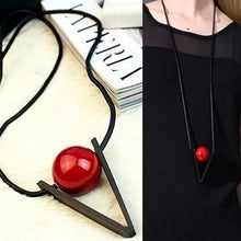 Load image into Gallery viewer, Red Ball Long Chain Necklaces Pendants for Women Fashion Black Chain Sweater Jewelry Necklace 2022
