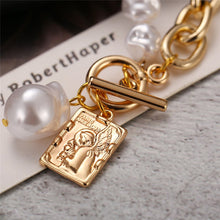 Load image into Gallery viewer, Punk Baroque Irregular Simulated Pearl Chain Choker Necklace For Women Asymmetric Lock Pearl Pendant Necklaces Trend Jewelry 2022
