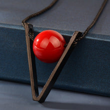 Load image into Gallery viewer, Red Ball Long Chain Necklaces Pendants for Women Fashion Black Chain Sweater Jewelry Necklace 2022
