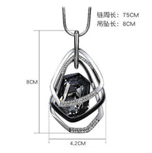 Load image into Gallery viewer, Long Necklace for Women Fashion Silver Color Crystal Maxi Necklaces &amp; Pendants Polygon Statement Collier Jewelry Accessories 2022
