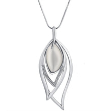Load image into Gallery viewer, Long Necklaces &amp; Pendants Vintage Silver Chain Crystal Opal Leaf Maxi Necklace Fashion Jewelry For Women Collier 2022
