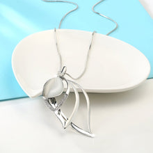 Load image into Gallery viewer, Long Necklaces &amp; Pendants Vintage Silver Chain Crystal Opal Leaf Maxi Necklace Fashion Jewelry For Women Collier 2022
