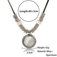 Load image into Gallery viewer, Collares Fashion Opal Statement Necklaces &amp; Pendants Women Vintage Accessories Collier Femme Leather Jewelry 2022
