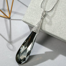 Load image into Gallery viewer, Women Long Necklace Collier Femme Fashion Waterdrop Crystal Necklaces &amp; Pendants for Female Silver Color Choker Jewelry 2022
