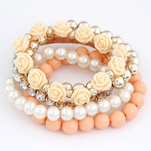 Load image into Gallery viewer, Charm Bracelets For Women Jewelry Rose Flower Multi-layer Wrap Flower Bracelets &amp; Bangles Vintage Pulseras Mujer Pulseiras Femme 2022
