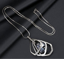 Load image into Gallery viewer, Long Necklace for Women Fashion Silver Color Crystal Maxi Necklaces &amp; Pendants Polygon Statement Collier Jewelry Accessories 2022
