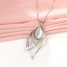 Load image into Gallery viewer, Long Necklaces &amp; Pendants Vintage Silver Chain Crystal Opal Leaf Maxi Necklace Fashion Jewelry For Women Collier 2022
