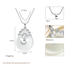 Load image into Gallery viewer, Women Silver Chain Long Necklace Collier Femme Fashion Opal Peacock Choker Necklaces &amp; Pendants Sweater Jewelry 2022
