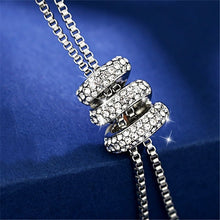 Load image into Gallery viewer, Ladies Fashion Charm Crystal Pearls Pendant Necklace Luxury Statement Silver Plated Long Necklace Sweater Chains Women Wedding Fine Jewelry Gifts 2022
