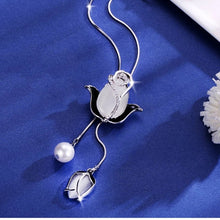 Load image into Gallery viewer, Black Crystal Tulip Long Chain Necklaces Pendants for Women 2022
